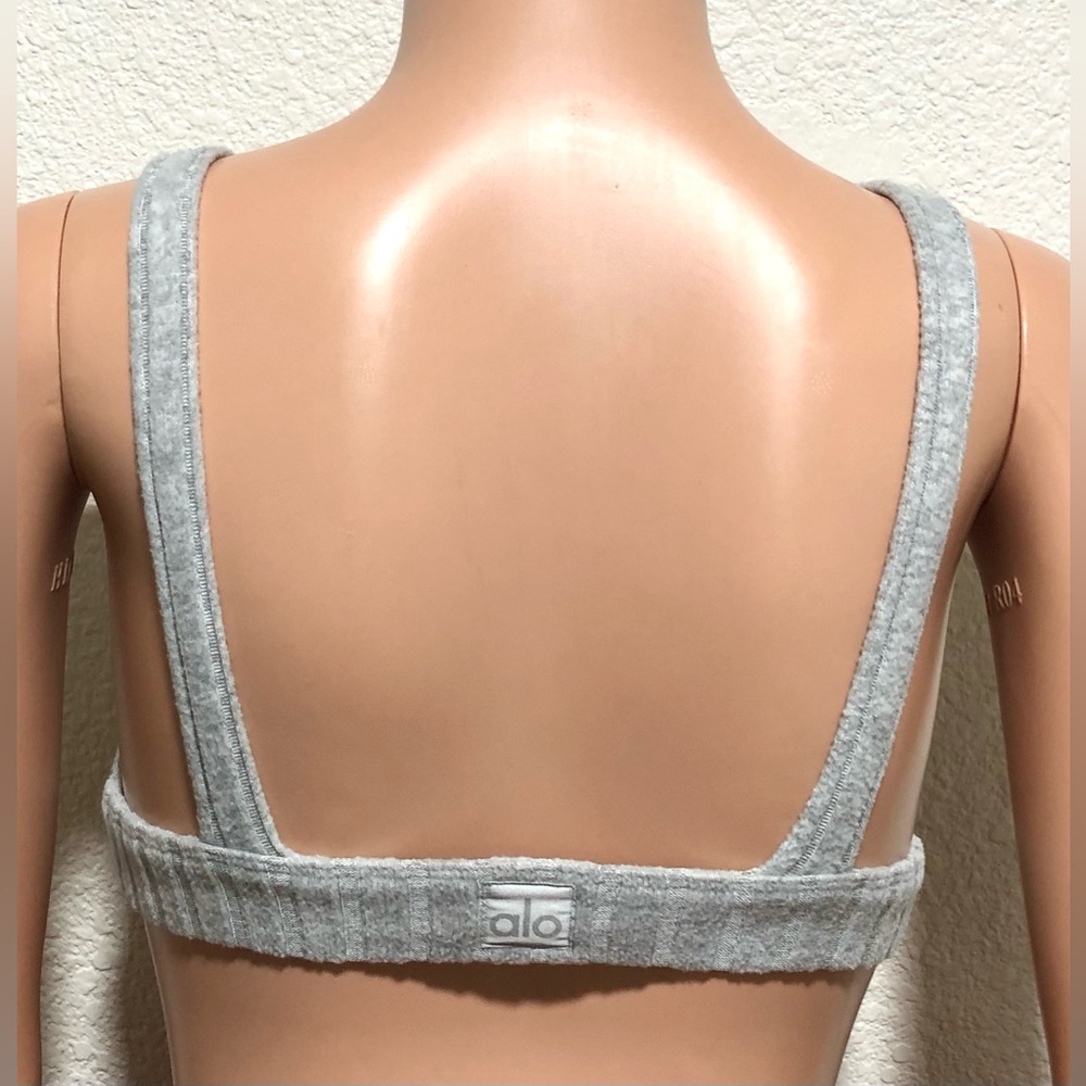 ALO Yoga Heather Gray Knit Bralette - Picture 2 of 8